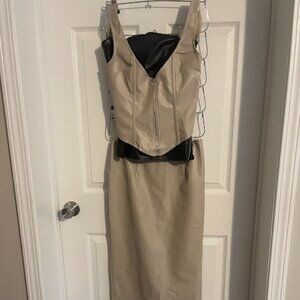 Pretty Little Thing Faux Leather Body Con Outfit